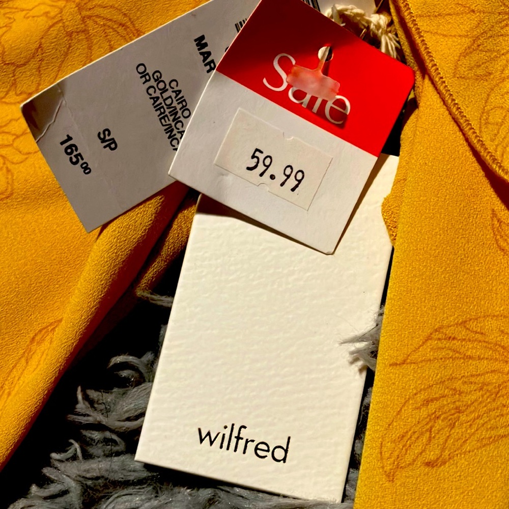 Wilfred mustard dress size S/M, or 6/8.
